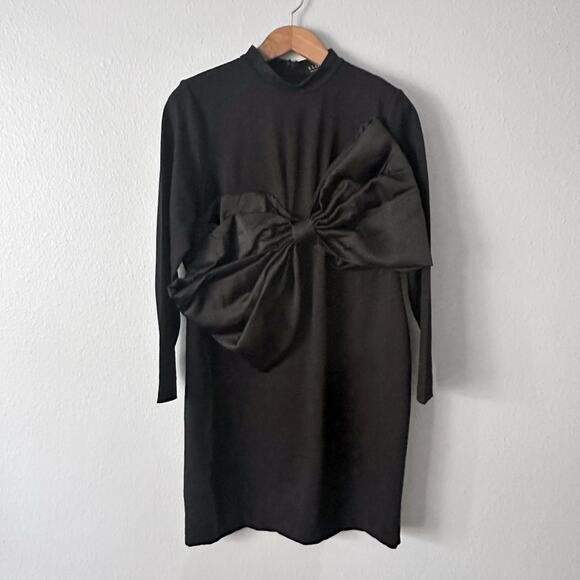 Eloquii Statement Satin Bow Long Sleeve Ponte Dress Women’s Plus Size 16 - Picture 2 of 12